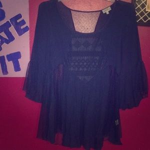 Long sleeve mesh top